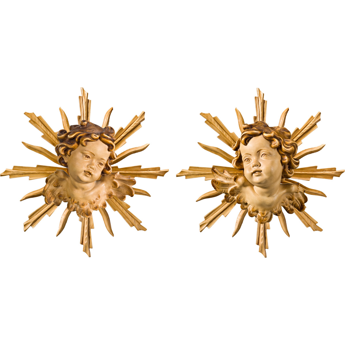 Pareja de querubínes con aureola